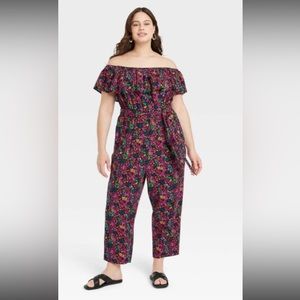BNWOT Ava And Viv Floral Multicolor Romper
